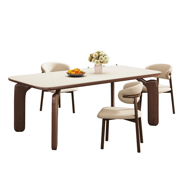 Mesa de comedor de patas de elefante de estilo antiguo de madera de fresno