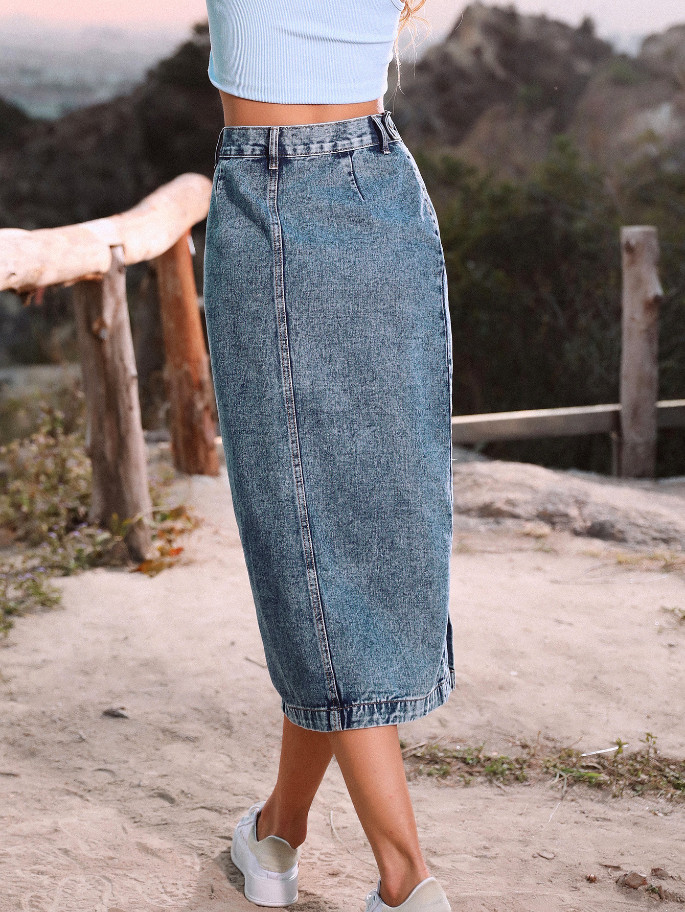 Denim Skirt Dresses Type Cotton, Polyester Fabric Type Summer Spring Streetwear Solid Color Cotton Polyester Maxi Long Dress Skirts