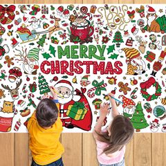 国境を越えた赤いクリスマス児童パーティー装飾落書きポスター絵画テーブルクロス