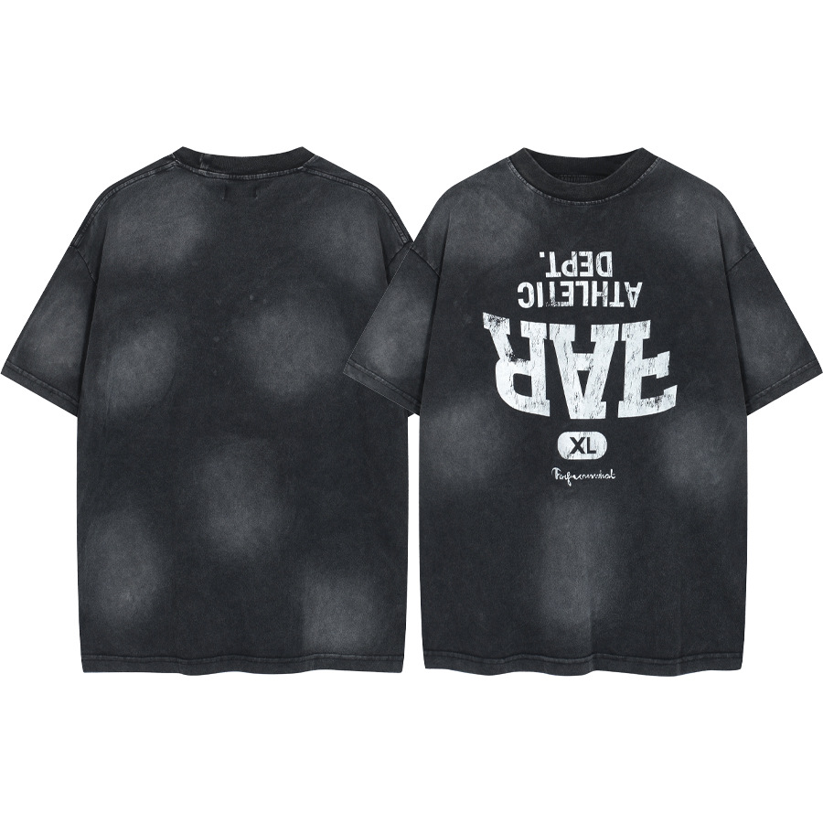 FAR.ARCHIVE FAR hace lavar el agua vieja LOGO letras impresión inversa camiseta de manga corta