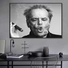 Jack Nicholson雪茄帆布画壁画海报墙壁艺术卧室客厅现代装饰画
