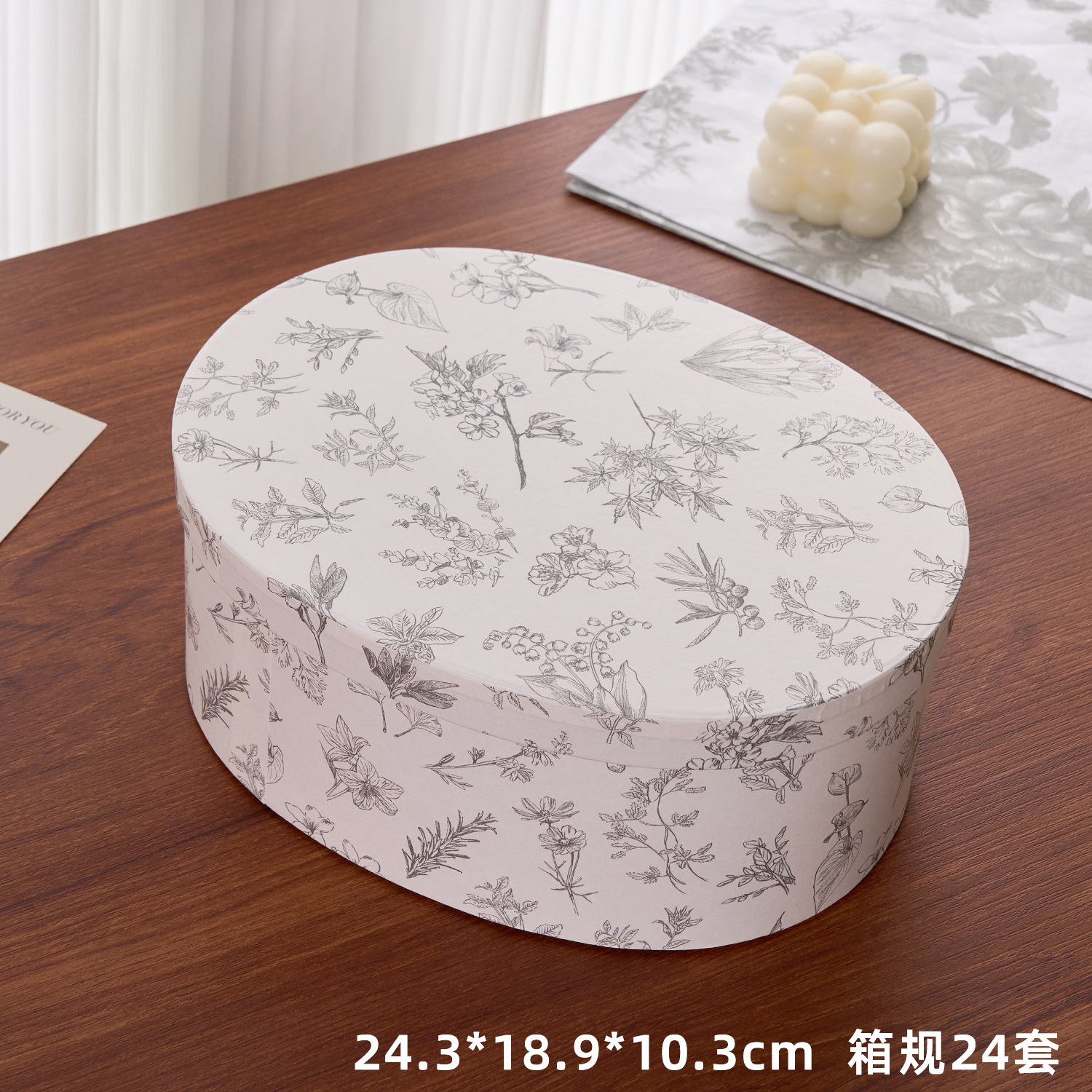 Caja de regalo de souvenirs Caja ovalada Embalaje para hornear Caja de regalo de tiramisú de caramelo Caja de regalo del día de la madre del día de la enfermera