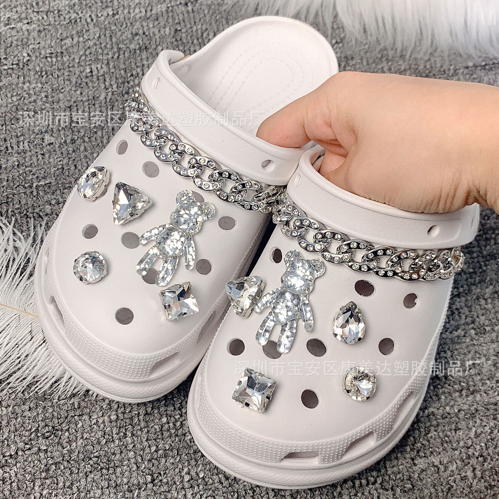 K153-transparent 곰 다이아몬드 세트 모조 다이아몬드 체인 (신발 제외)