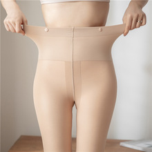 女带纽扣光腿神器秋冬双层加绒加厚打底裤裸感自然肤色丝袜连裤袜