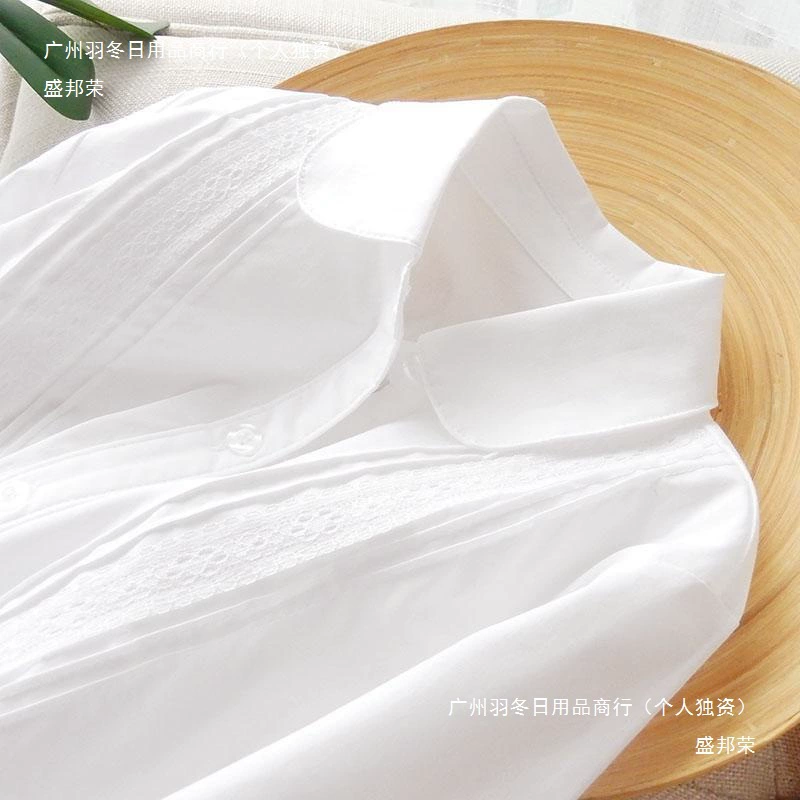 Белая хлопковая рубашка с длинными рукавами для девочек для учащихся средних и старших классов, детская одежда для выступлений, детская рубашка.