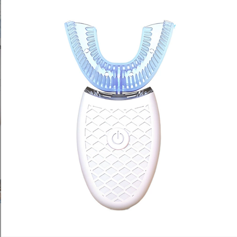 Automatic waterproof soft silicone toothbrush U-shaped, IPX7, wireless charging base