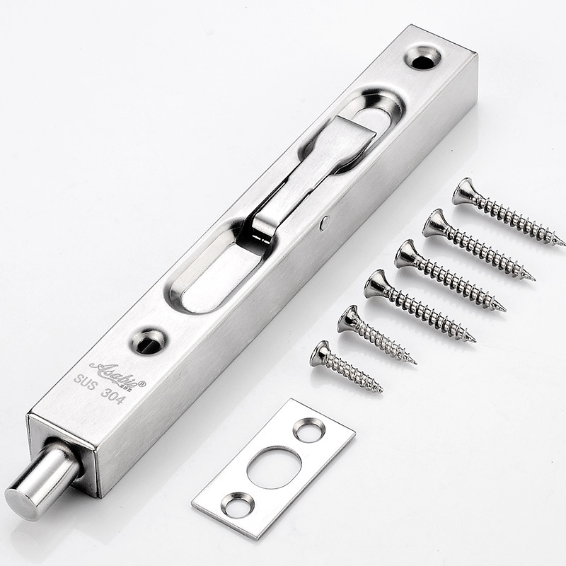 Concealed bolt 304 stainless steel extended heaven and earth plug double door invisible double door wooden door anti-theft door bolt door plug