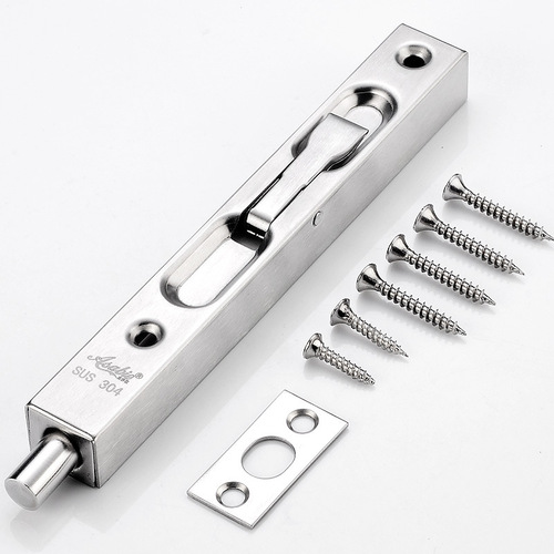 Concealed bolt 304 stainless steel extended heaven and earth plug double door invisible double door wooden door anti-theft door bolt door plug