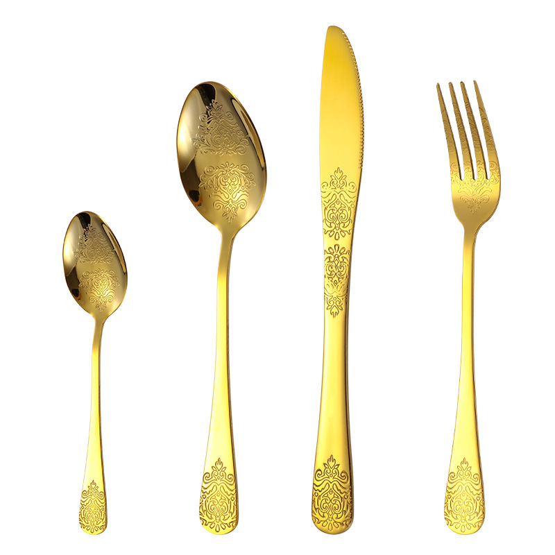 Amazon cubiertos de acero inoxidable cuchillo y tenedor cuchara set 24 piezas restaurante hotel cuchillo y tenedor cuchillo y tenedor cuchillo y tenedor de talla de comida occidental