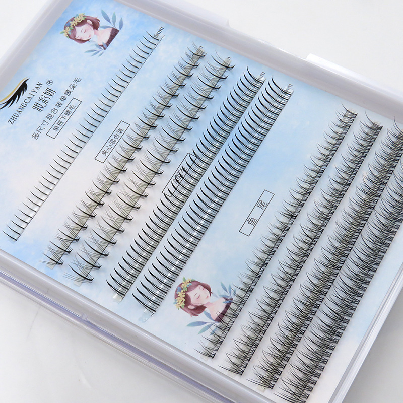 Barbie sandwich pestañas inferiores injerto nueve filas de pestañas postizas 9 filas de cabello pestañas mixtas tipo Hada cola de pez