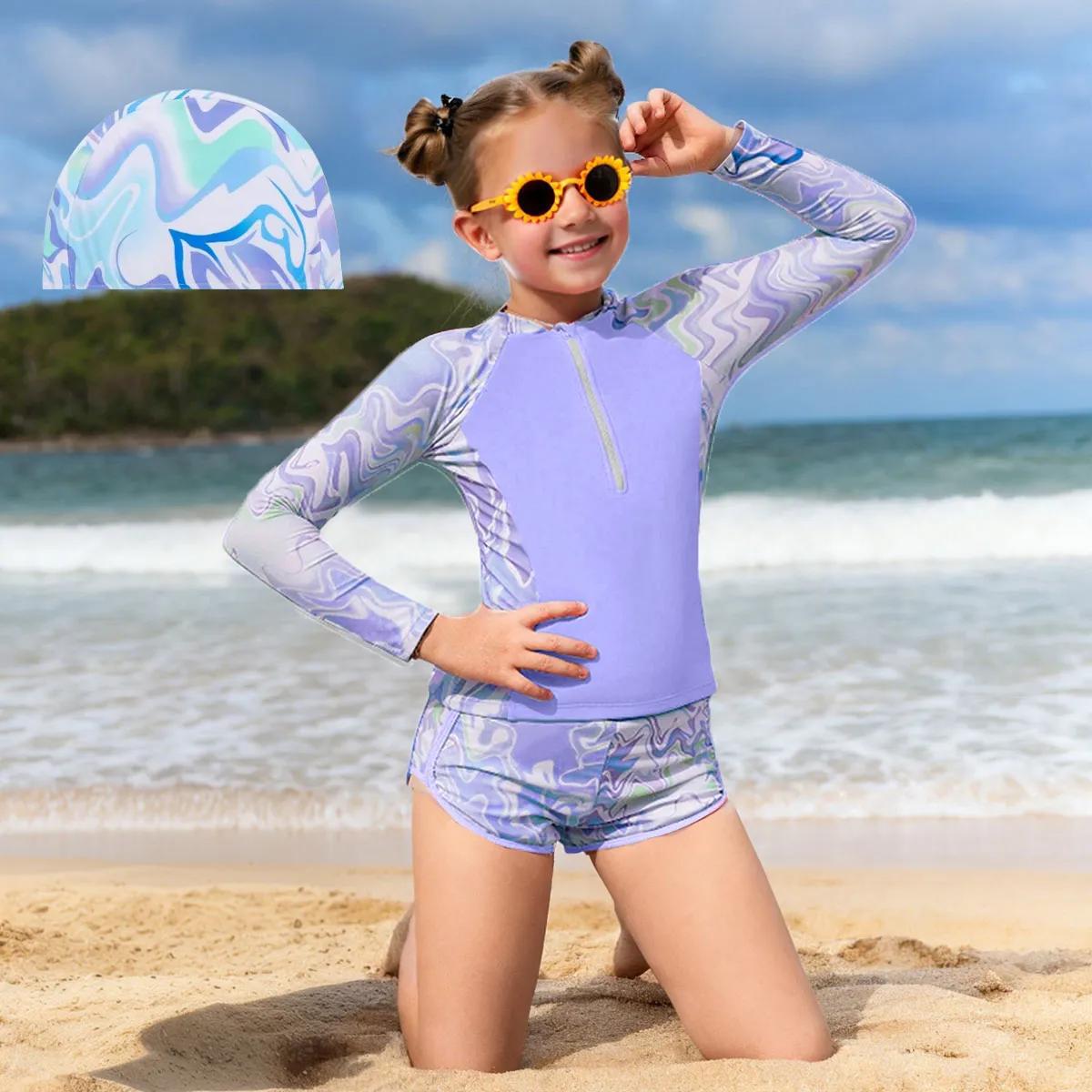 (Cross-border trading), children's swimwear, split fashionable long-sleeve, for teenagers, Amazon 3