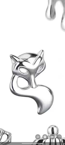 Titanium Natural Color Individual Ornament Head Fox