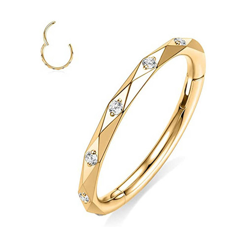 Amazon Stainless Steel Nose Ring Nose Jewelry, Diamond-Cut Fake Earrings, Circle Hoop Earrings Universal Hoop Piercing Accessories Wholesale