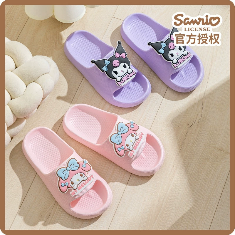 Детские слайдеры Sanrio, мультяшные милые нескользящие домашние тапочки, мягкая подошва