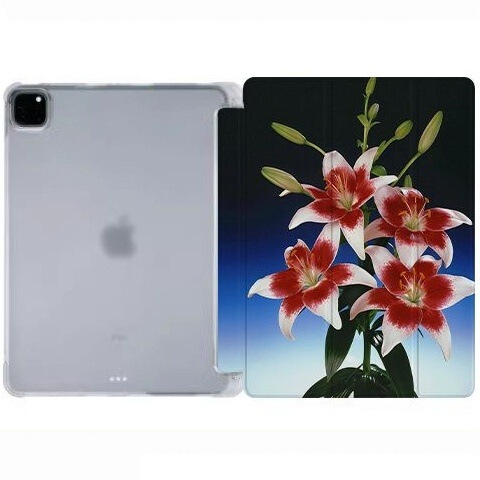 Painted lily flower design tablet case for iPad 10/11/12 generation/Air 4/5/6/8/10 Painted lily flower design tablet case for iPad 10/11/12 generation/Air 4/5/6/8/10