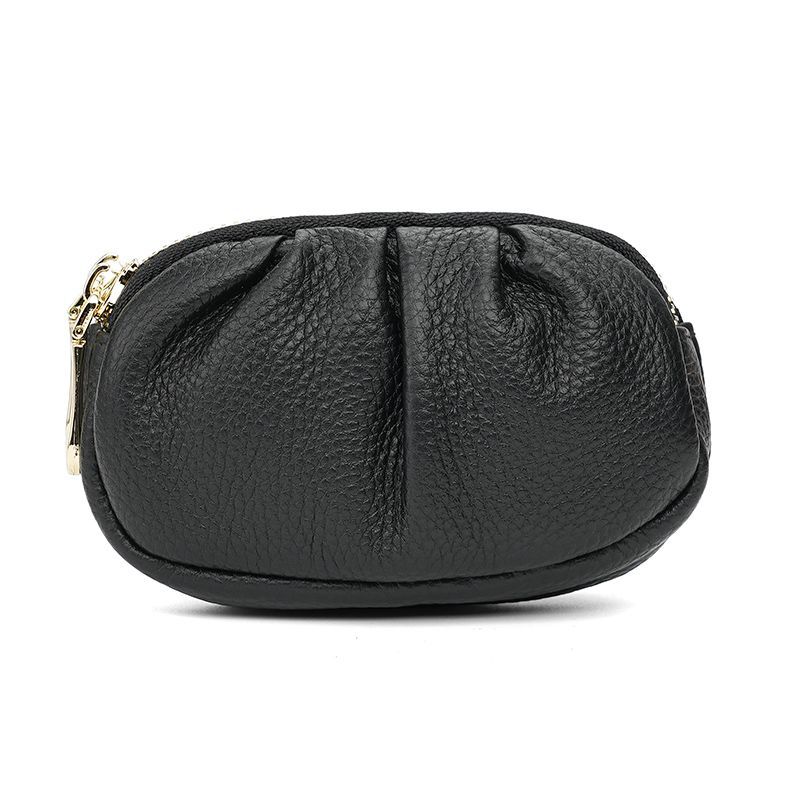 Pequeño bolso de cambio de mujer simple PU multifuncional temperamento práctico plegado tipo doble cremallera bolsa de monedas de mujer