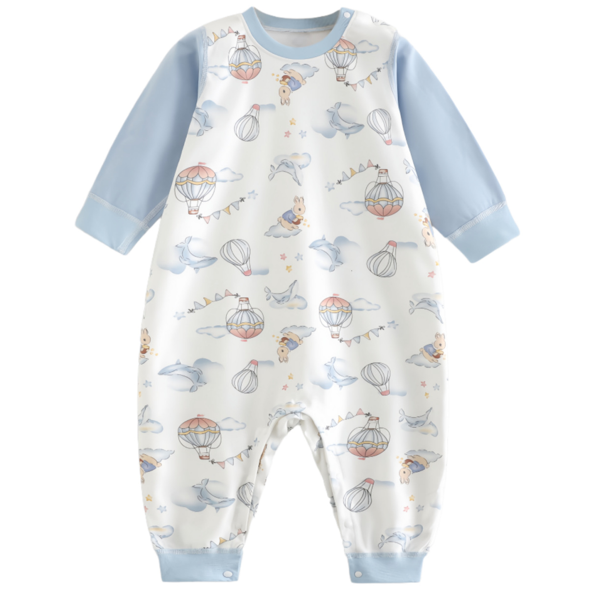 Pijama infantil de primavera y otoño de algodón puro bolso de dormir de piernas para niños y niñas ropa para el hogar cuatro estaciones antipatadas ropa de escalada