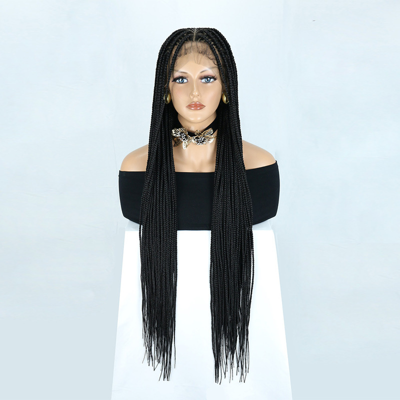 Full Lace Braided Synthetic Hair Wig, European and American Style Cornrow Braid Wig, Full Head Wig