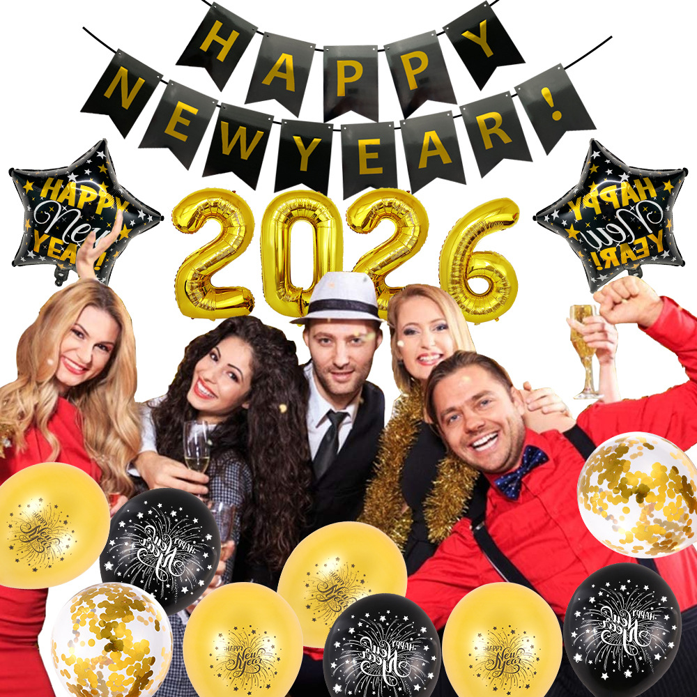 Decoración de fiesta para el Año Nuevo de Amazon 2025, arreglo de globos de látex de feliz año nuevo, globos de Año Nuevo