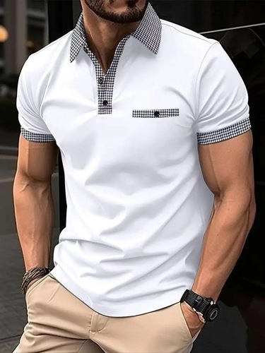 Summer Cross-Border Fashion 3D Digital Print New Arrival European and American Style Lapel Men's Loose Casual Short-Sleeved Button-Up Polo Shirt