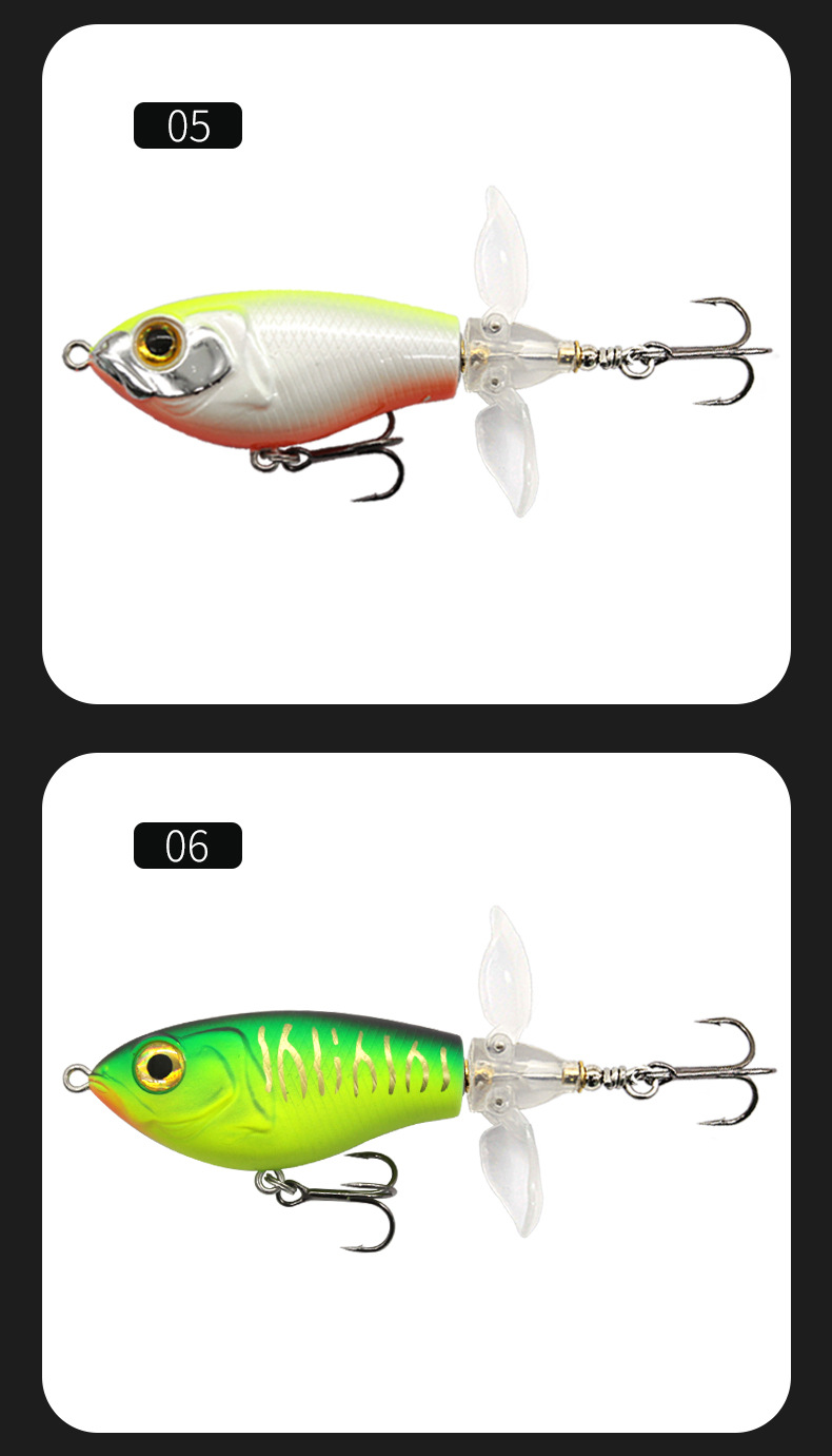 2 Pcs Whopper Plopper fishing lures bass trout Saltwater Sea Fishing Lure