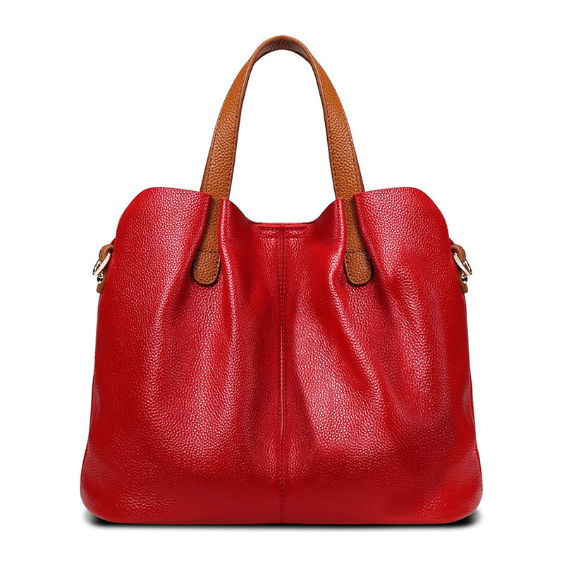 Top Grain Cowhide Niche Design Tote Bag Luxury Genuine Leather Versatile Work Commuter Handbag For Women - Thumbnail 8