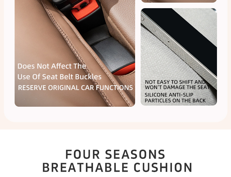 Cross-Border Popular Car Seat Cushion, Breathable Nappa Leather Seat Pad, Soft and Comfortable for All Seasons, Size Three