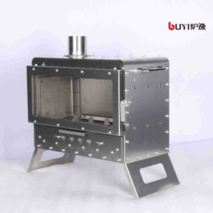 Cross-Border Household Real Fire Fireplace Wood-Burning Small Stainless Steel Wood Stove B&B Self-Built House Heating Stove Camping Style Fire Viewing