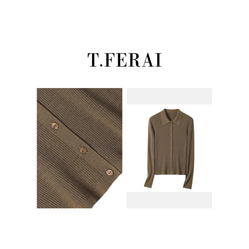 2026 Autumn and Winter New All-Wool Sweater for Women, Versatile for Work, Elegant, Solid Color, Slimming, Age-Reducing, Polo Collar Cardigan 2026 Autumn and Winter New All-Wool Sweater for Women, Versatile for Work, Elegant, Solid Color, Slimming, Age-Reducing, Polo Collar Cardigan