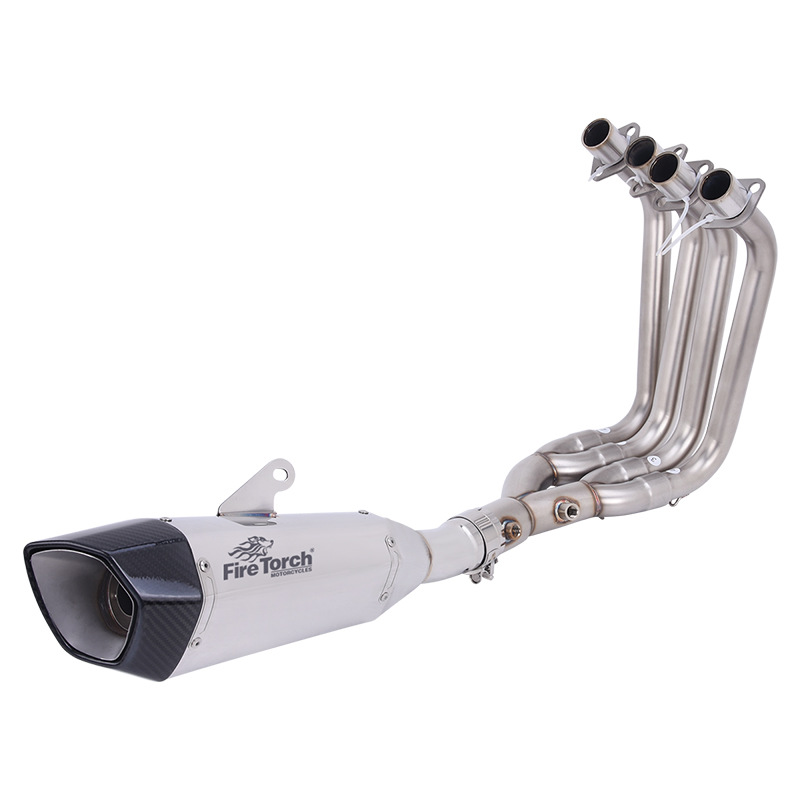 Antorcha adecuado para la motocicleta del coche deportivo Kawasaki ninja ZX4R ZX4RR aleación de titanio tubo escape sección media 23