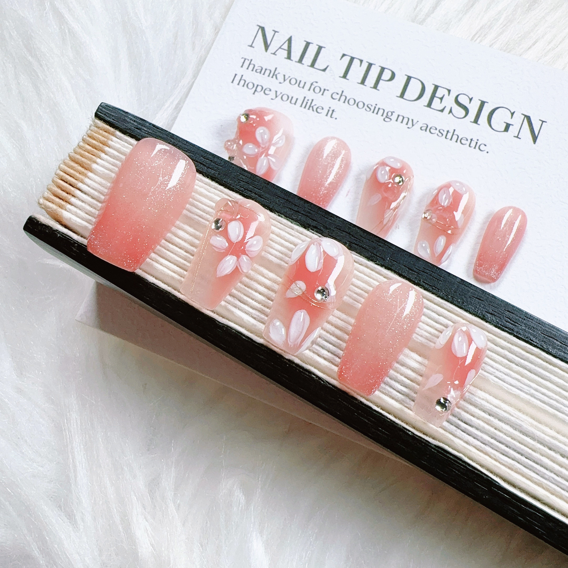 Autumn amber nail stickers for manicure
