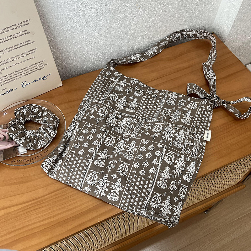 Bolsa de lona pequeña fresca y dulce impresión bolso de hombro bolso de estilo de gran capacidad bolso de hombro floral