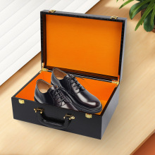 高档手提鳄鱼纹鞋子皮盒翻盖品牌手提包礼品盒商务首饰皮带收纳盒