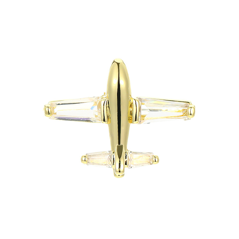 Ig Style Airplane Copper Plating Inlay Zircon Unisex Brooches display picture 4