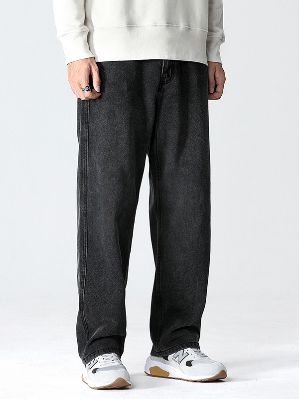 Xxbro ropa de hombre # pantalones de papá de todos los partidos de moda pantalones vaqueros de terciopelo lavados sueltos pantalones rectos de pierna ancha viejos para hombres