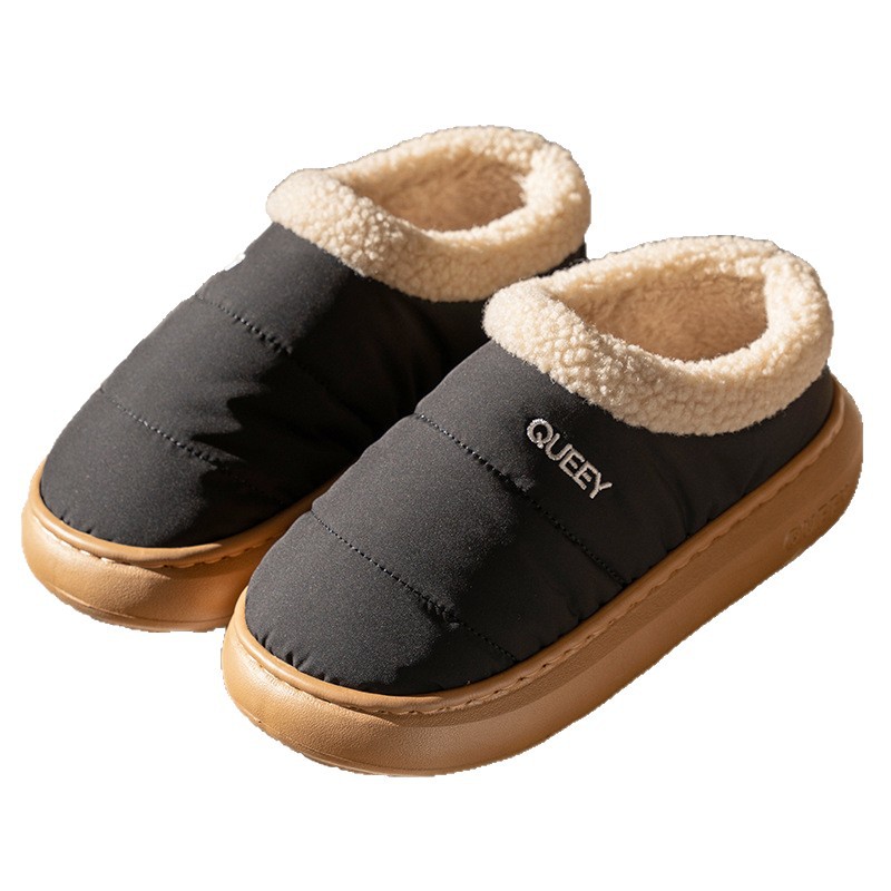 Le pantofole da donna in cotone possono essere indossate all'aperto in autunno e in inverno, oltre al velluto per il calore interno e domestico, suole spesse, borse impermeabili e antiscivolo e scarpe di cotone da uomo