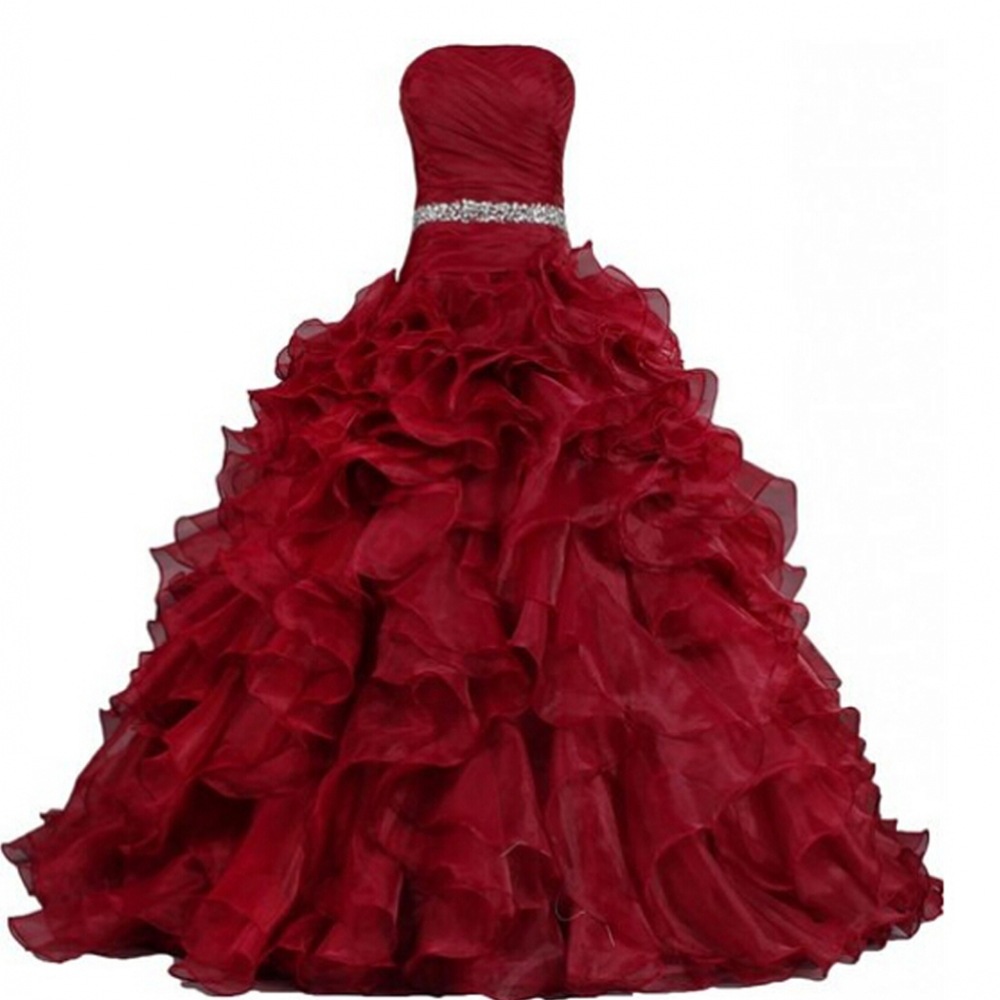 Black Strapless Tully Wedding Dress Floor-length Dress Banquet Host Large Swing Princess Dress Evening Dress Ruffled Waist Sewn Beads