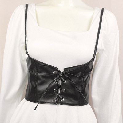 跨境批发欧美背带式腰封女绑带装饰复古休闲松紧弹力吊带腰带外搭|ru