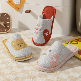 Lovable wind four seasons Baotou cotton slippers women's spring and autumn home non-slip anti-sweat indoor couples soft bottom floor manufacturers