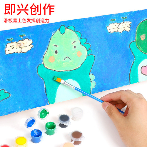 Children's hand-painted blank graffiti handmade creative art warm-up painting sliding skateboard activity DIY double rocker