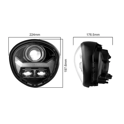 For Yamaha V1300 Xvs1300A 2011-2017 Motorcycle Front Headlight High Power 65W (Motorcycle headlights, headlights) - black-single-pack