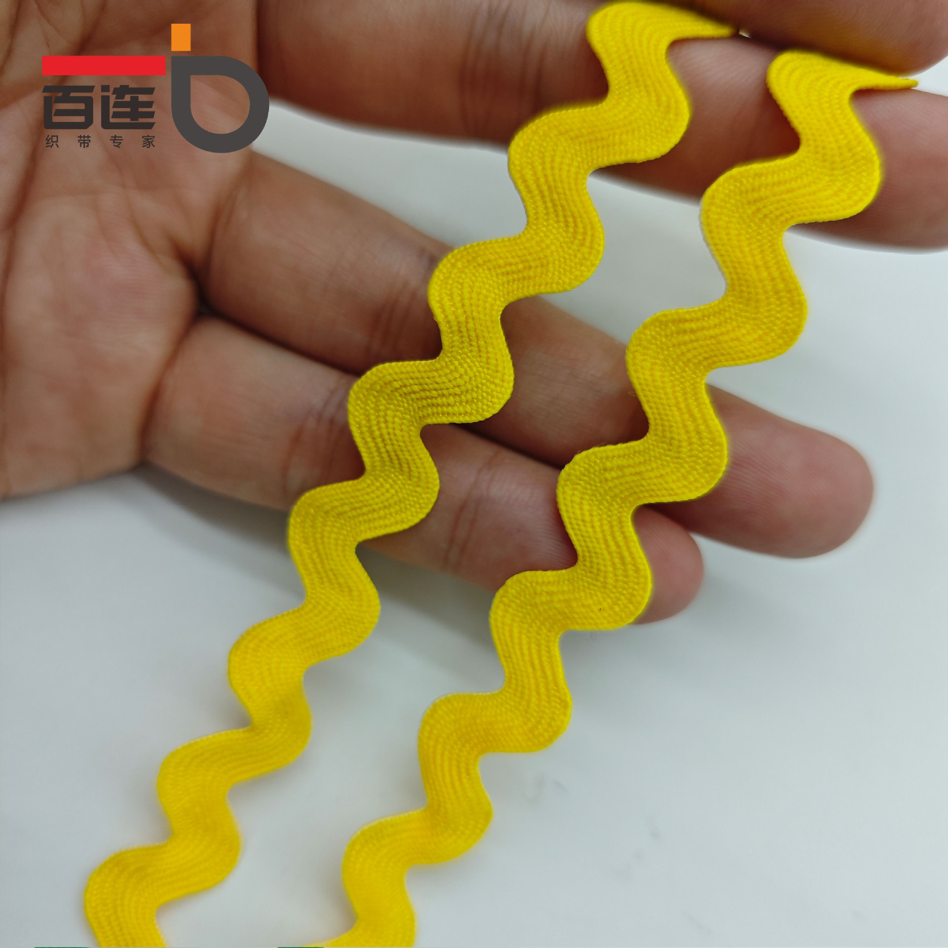 9MM tejido con borde curvo correas onduladas cortina almohada decoración de mochila Lolita Hanfu encaje en forma de S accesorios