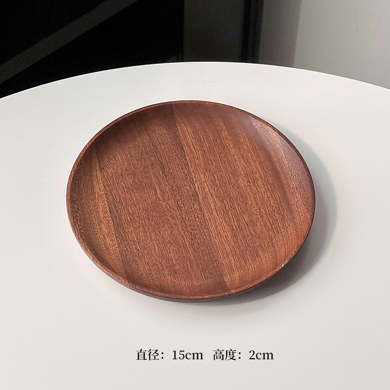 Plato de madera alta sensación rectangular bandeja de café dulces caseros platos de fruta platos de comedor platos de té