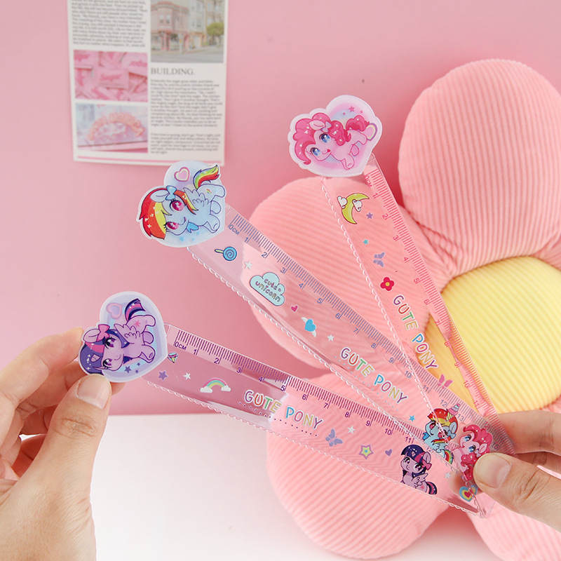 Nueva regla de pony 15cm regla de color de alto valor medición dibujo escuela primaria aprendizaje material de papelería