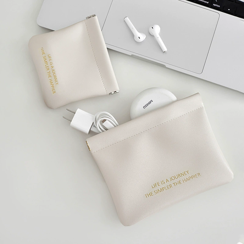 Ins Косметичка с автоматической застежкой Портативный защитный чехол airpods Мини-сумка Неподходящая сумка для хранения губной помады Маленькая сумка из искусственной кожи