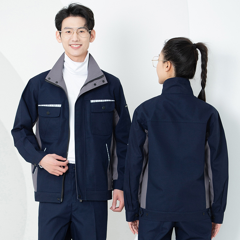 Primavera y otoño conjunto de ropa de trabajo masculina desgaste oficina de reparación de automóviles sitio de construcción de instalación de agua y electricidad trabajadores de seguro laboral personalizados / fabricados