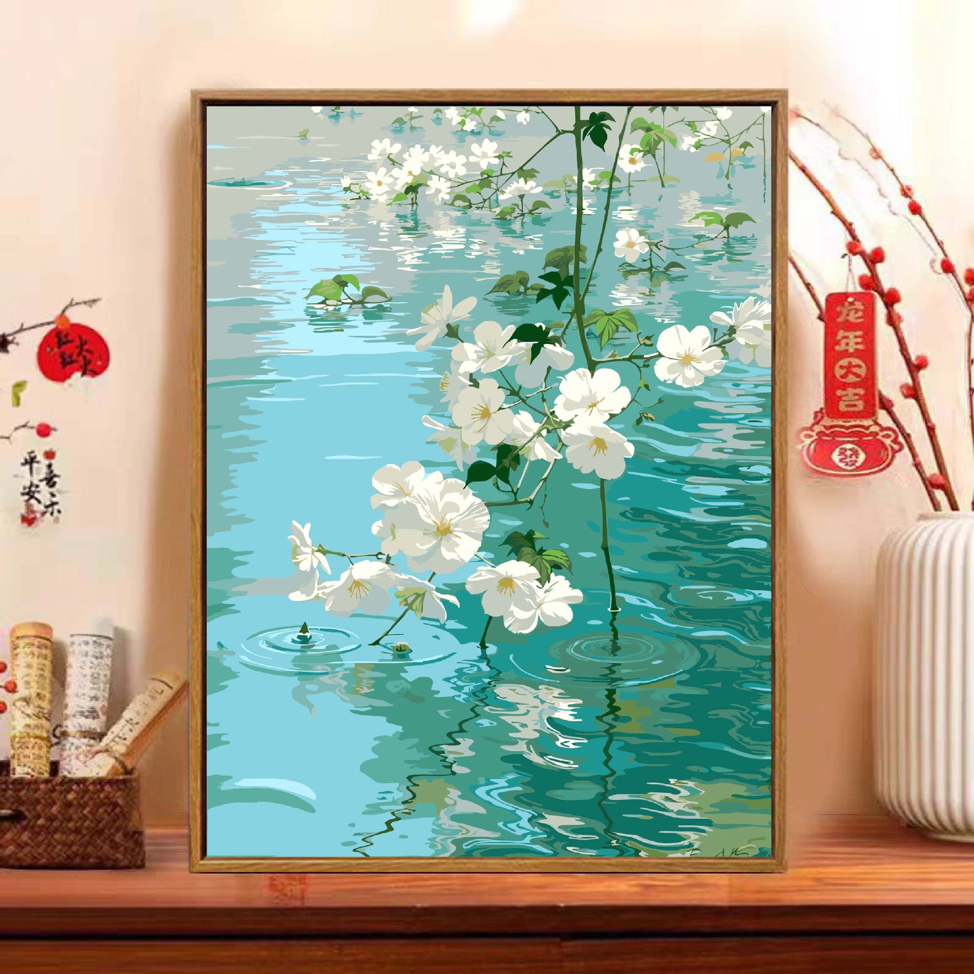 Floral pintura al óleo digital diy pintura de relleno adulto pintado a mano paisaje pintado a mano pintado acrílico pintura decorativa