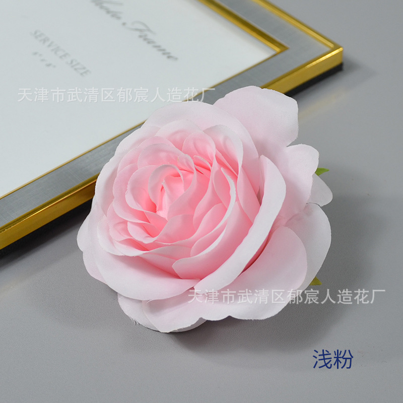 ローズ造花ハイエンドブルーフラワー結婚式の装飾偽花芯ローズヘッドローズフラワー卸売|undefined