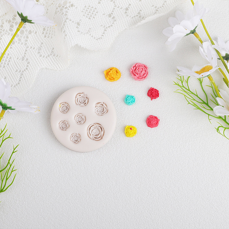 Rosas de hoja de silicona molde de cinta magnética mousse pastel de chocolate aromático decoración accesorios de goteo