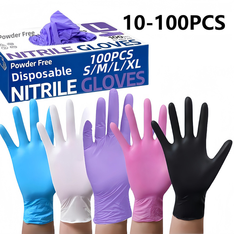 Cross-Border Hot-Selling New Product Disposable Nitrile Gloves Waterproof Food-Grade Nitrile Gloves